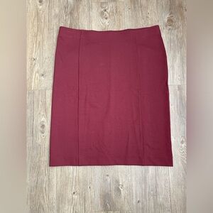Ann Taylor Pull-on Elastic Waistband Skirt Burgundy Merlot Large